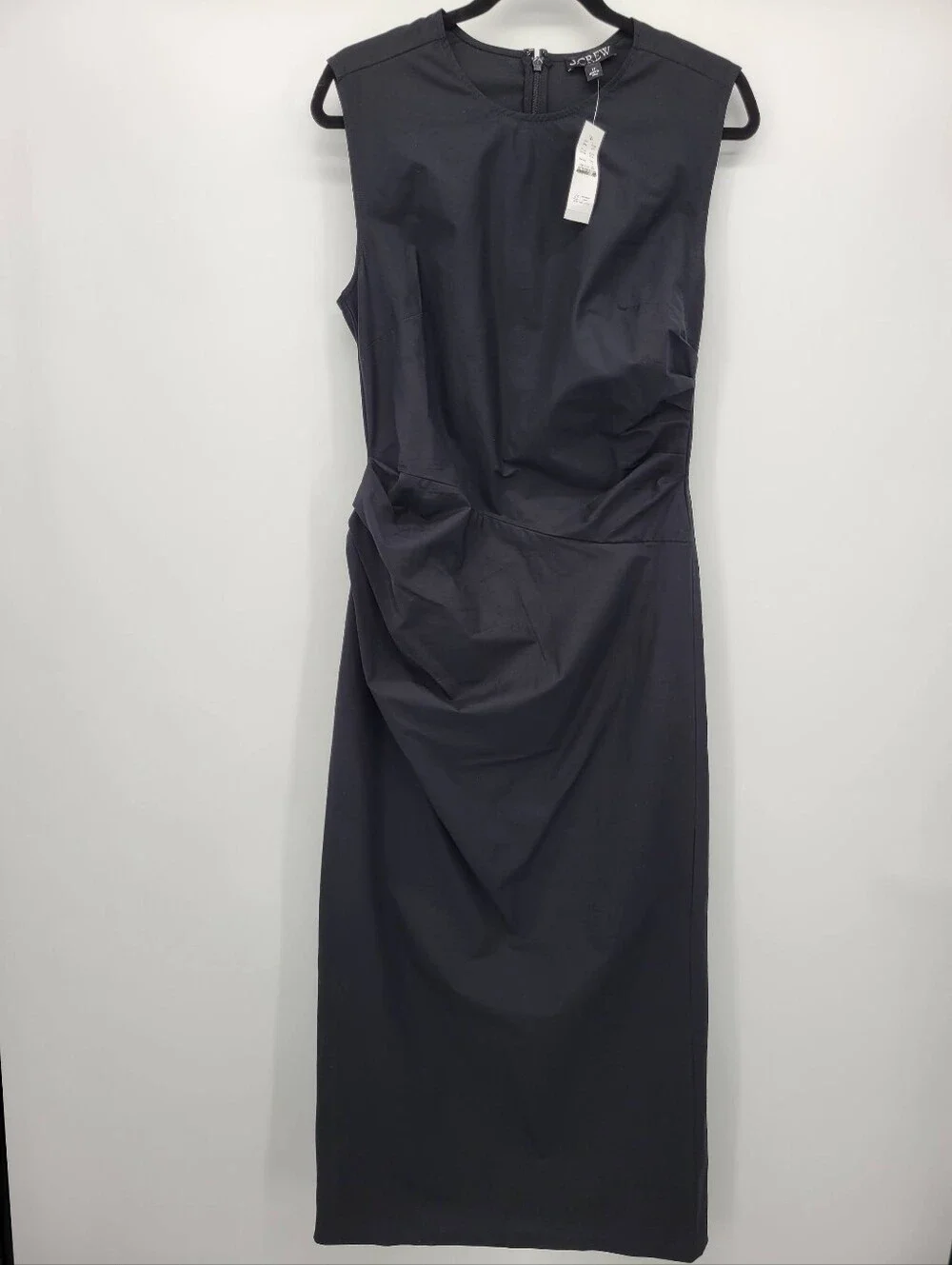 J Crew Tall ruched midi dress in stretch cotton-blend poplin Size 8 Tall CV544